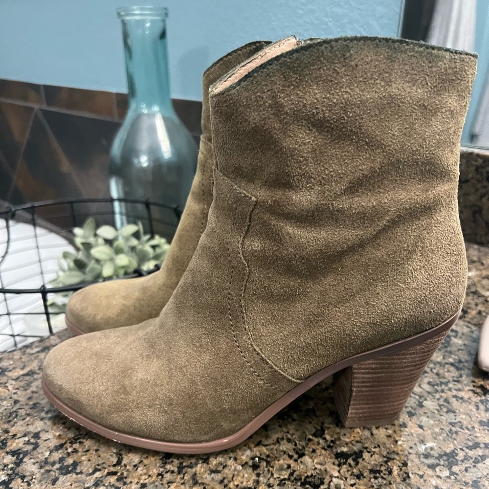 Army green bootie from Zulily
